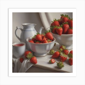 Strawberry Bowls Art Print