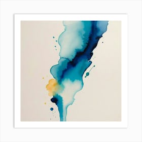 Blue Water Splash Art Print