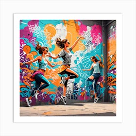 Graffiti Dancers Art Print