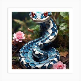 Blue Snake Art Print