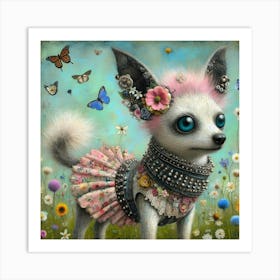 Cute punk dog 4 Art Print