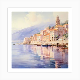 AI Monet's Radiance: Coastal Impressionism Art Print