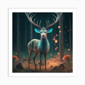 Deer In The Forest 2 Art Print