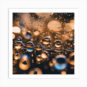 Water Droplets Abstract Art Art Print