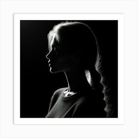 Silhouette Portrait Of A Woman Art Print