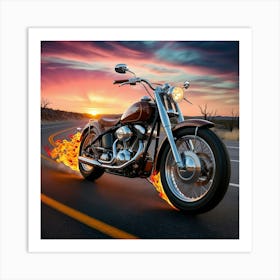 Motorcycle On The Road 2 Art Print