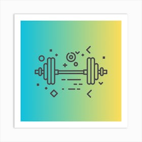 Vector Illustration Of A Dumbbell Art Print