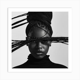 Black Woman With Braids 5 Art Print