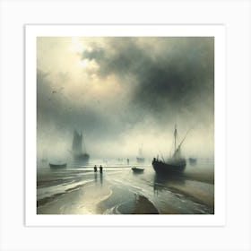 Silent Mornings on the Shore Art Print Art Print