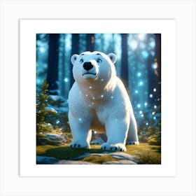 Polar Bear In The Forest Art Print