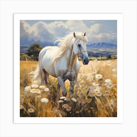 Meadow Majesty: Sunlit Equestrian Beauty Art Print