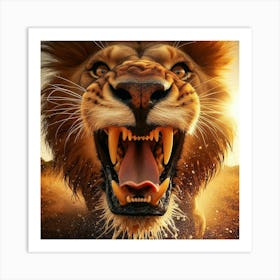 Lion Roaring 2 Art Print