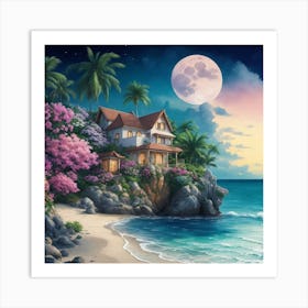 House On The Beach Art Print