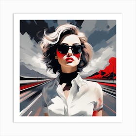 Woman In Sunglasses Art Print