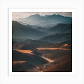 Road In The Desert Art Print