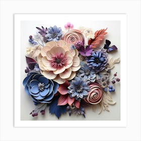 Paper Flowers 25 Art Print