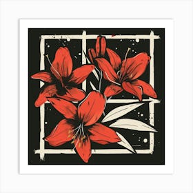 Red Lilies Art Print