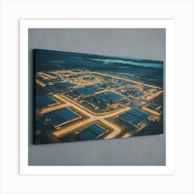 Aerial View Of A City At Night Art Print