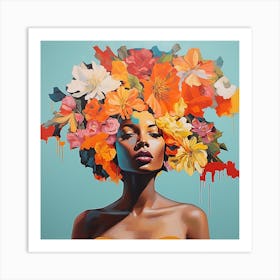 floral woman 11 Art Print