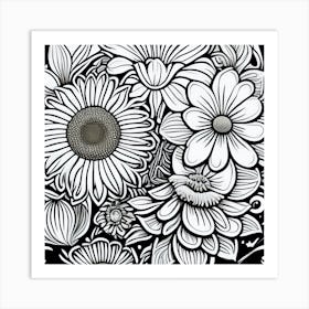 Flower Doodle Art Print