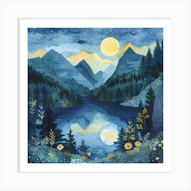 Night In The Mountains 1 Art Print