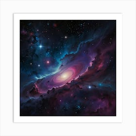 Nebula In Space paintings art print Art Print