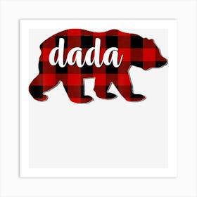 Red Plaid Dada Bear Matching Family Buffalo Christmas Art Print