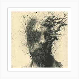 Man With Branches On His Head Art Print