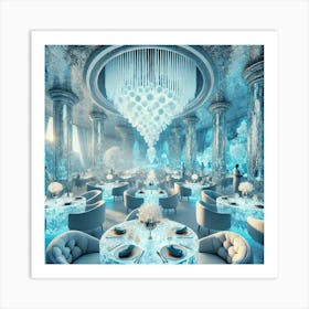 A Luxurious And Futuristic Restaurant Located Insi Art Print