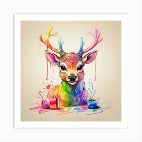 Colorful Deer 7 Art Print