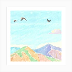 Eagles In Flight Art Print