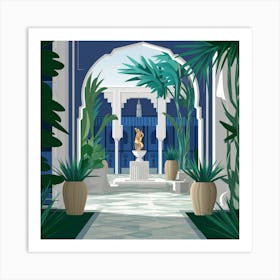 Jardin Majorelle Morocco Modern Blue Art Print