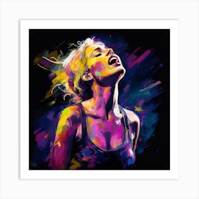 Abstract Of A Woman Singing Art Print