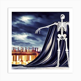 Skeleton With Cape 3 Art Print