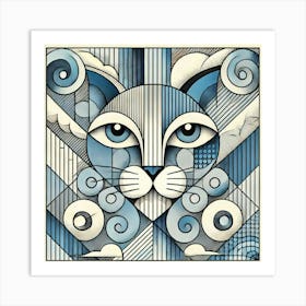 Steel Tail City Cat Art Print