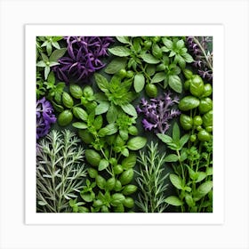 Herbs As A Background (14) Art Print