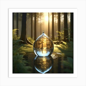 Water Drop In The Forest 2 Art Print