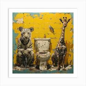 Tiger And Giraffe Art Print