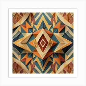 Firefly Beautiful Modern Abstract Detailed Native American Tribal Pattern And Symbols With Uniformed (19) Art Print