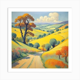 Country Road after Clarice Cliffe Art Print