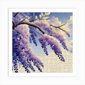 Abstract Puzzle Art Wisteria tree 2 Art Print