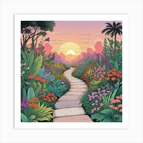 Into The Garden Ai Art Wall Art Design Illustration (15) Art Print