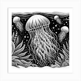 Illustration Jellyfish 10 Art Print