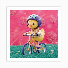 A 3d Render Of A Cute Yellow Chick Ridin 1gej Uzft7ox1gsdi4yj9q Gmt4bz22s0um6z Npxddhq Art Print