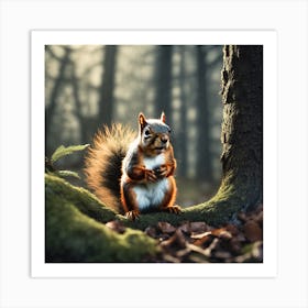 Red Squirrel In The Forest 36 Art Print