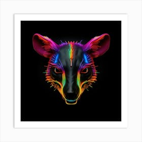 Neon Kangaroo Head 1 Poster