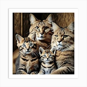 Family Of Cats 1 Art Print