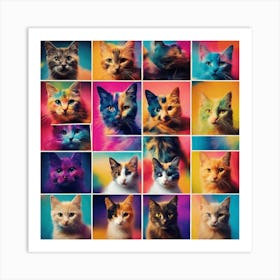 Collage Of Cats 1 Art Print