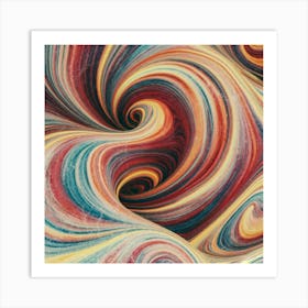 Close-up of colorful wave of tangled paint abstract art 22 Art Print