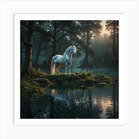 Unicorn In The Forest 2 Art Print